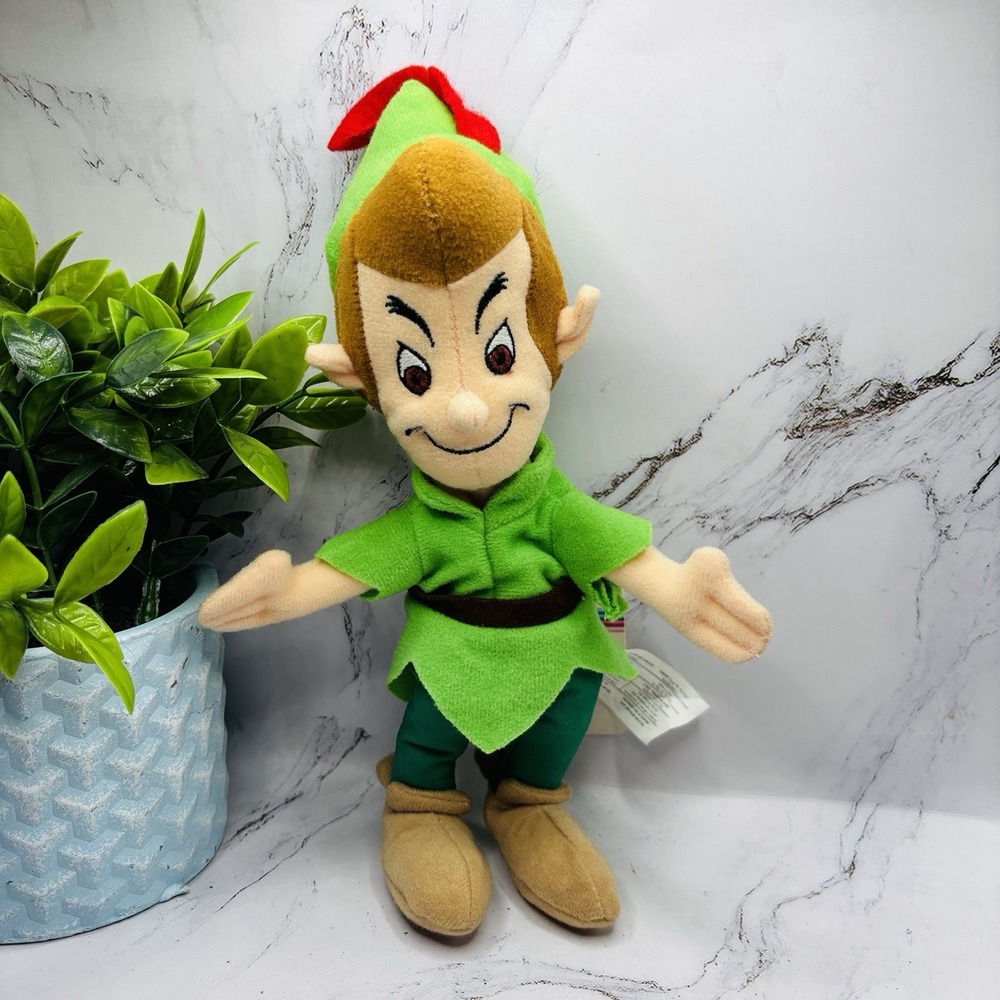 Disney Peter Pan Mini Bean Bag Plush 8" Tagged Disney Store Theme Parks